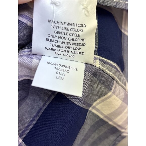 Bixby Nomad Slim Fit Men's Casual Button-Up Plaid Long Sleeve Shirt Size XL Tall - Picture 6 of 6